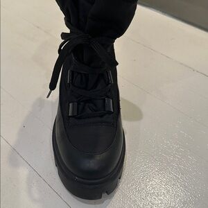 Moncler Black Lace-Up Women's Boots